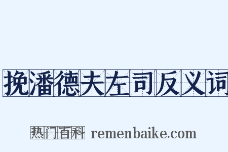 挽潘德夫左司反义词是什么意思的图片